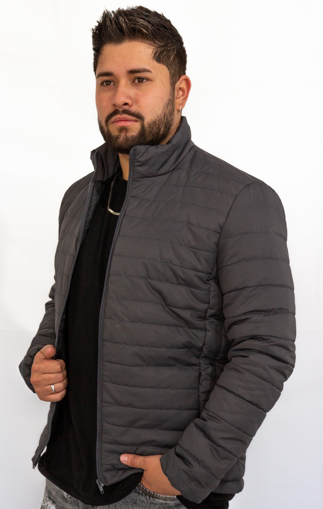 chaqueta invierno para caballero gris - Imagen 2