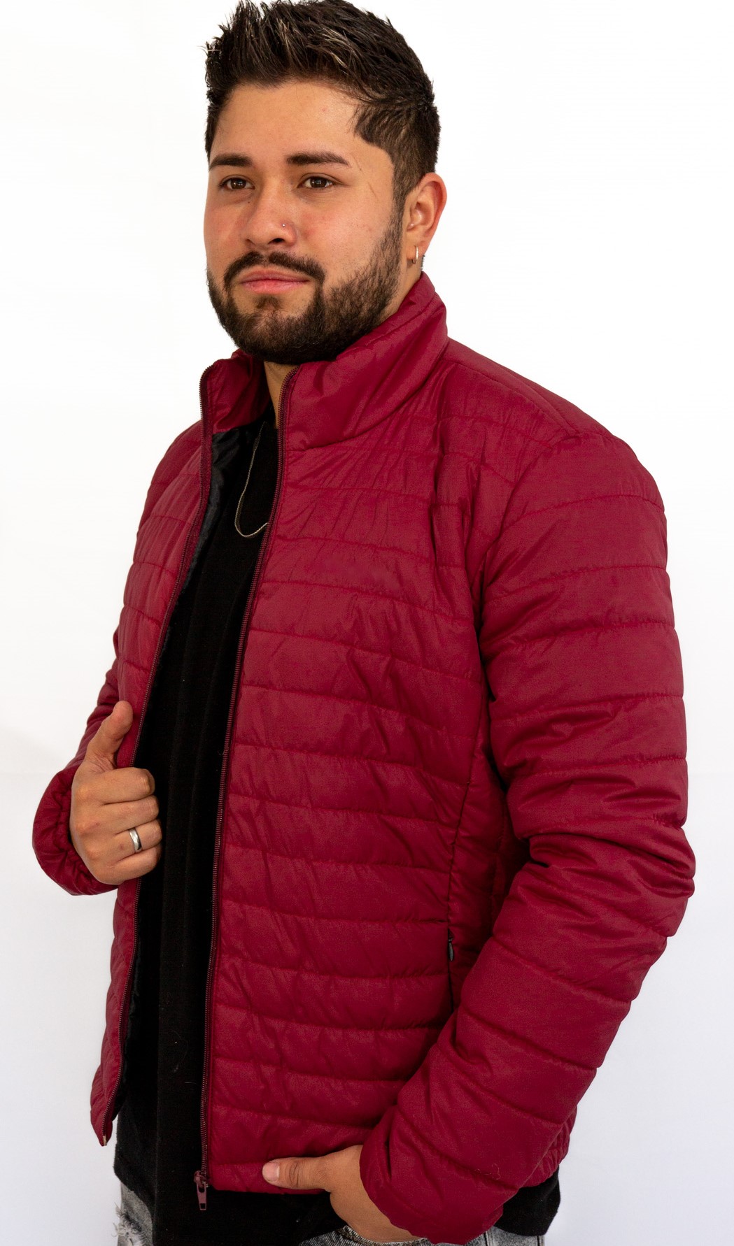 chaqueta invierno para caballero vinotinto - Imagen 5