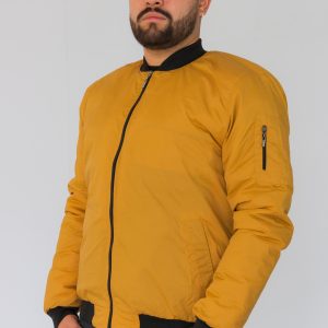 Chaqueta tipo piloto o bomber para caballero mostaza