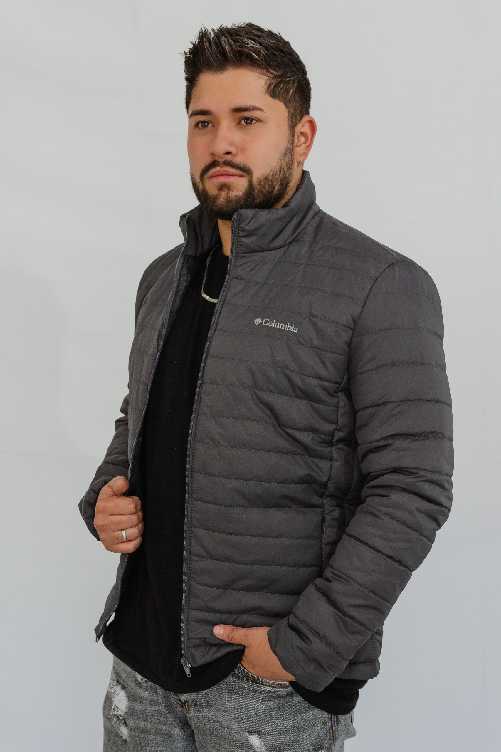chaqueta invierno para caballero gris