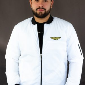 Chaqueta tipo piloto o bomber para caballero blanca